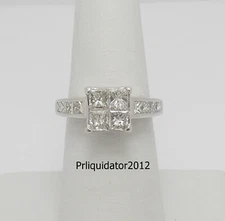 1.75CT Natural Diamond Anniversary Engagement Wedding Bridal Ring 14K White Gold