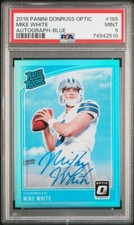 Mike White 2018 Panini Donruss Optic #185 Rookie RC Blue Prizm Auto /75 PSA 9