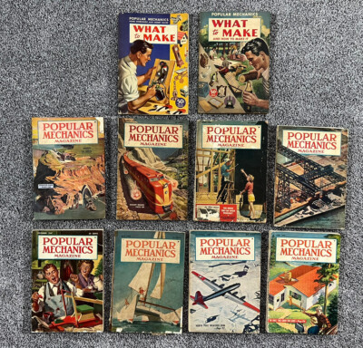 Vintage Popular Mechanics Magazines 1946-1949 Lot of 10 Issues