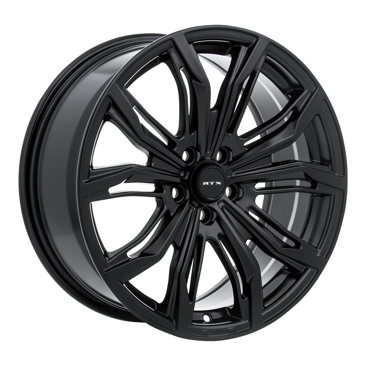 20 inch 20x9 RTX Black Widow Satin Black wheel rim 5x4.5 5x114.3 +