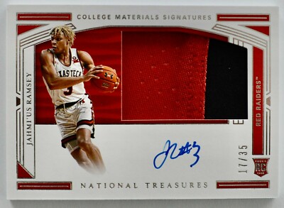 JAHMIUS RAMSEY TEXAS TECH 2020 NATIONAL TREASURES COLL PATCH/AUTO CARD 17/35