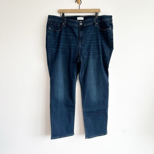 Lane Bryant FLEX MAGIC WAISTBAND MID-RISE STRAIGHT Jeans Blue Plus Size 24 - Afbeelding 1 van 10