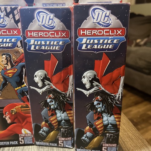 5 Packs, DC HeroClix Justice League Booster Pack W/ 5 Miniatures, NEW & SEALED - Picture 3 of 8