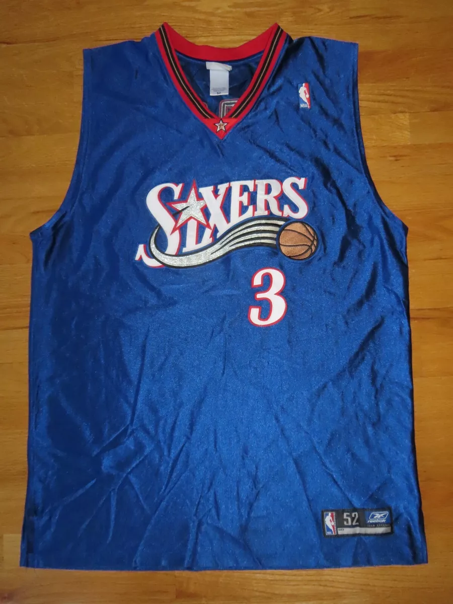 Reebok ALLEN IVERSON No 3 PHILADELPHIA SIXERS 76ers (Size 52) Basketball Jersey