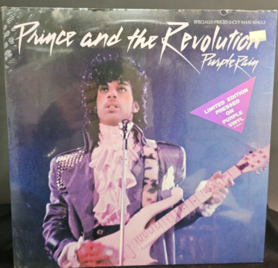 PRINCE Purple Rain SEALED PURPLE VINYL 12'' MAXI SINGLE 1984 ORIG w/Hype Sticker