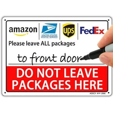 Do Not Leave Packages Here Package Delivery Sign Metal Aluminum Rust Free 7" X 9