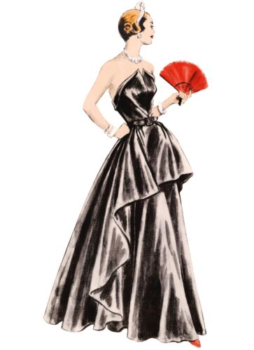 Vogue Vintage 1940s Reissue Couturier Wedding Gown Red Carpet Dress Pattern 1963 - Picture 4 of 7