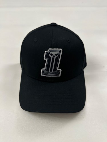 Harley Davidson Vandervest Black Graphic Fitted Baseball Hat Cap Size S/M