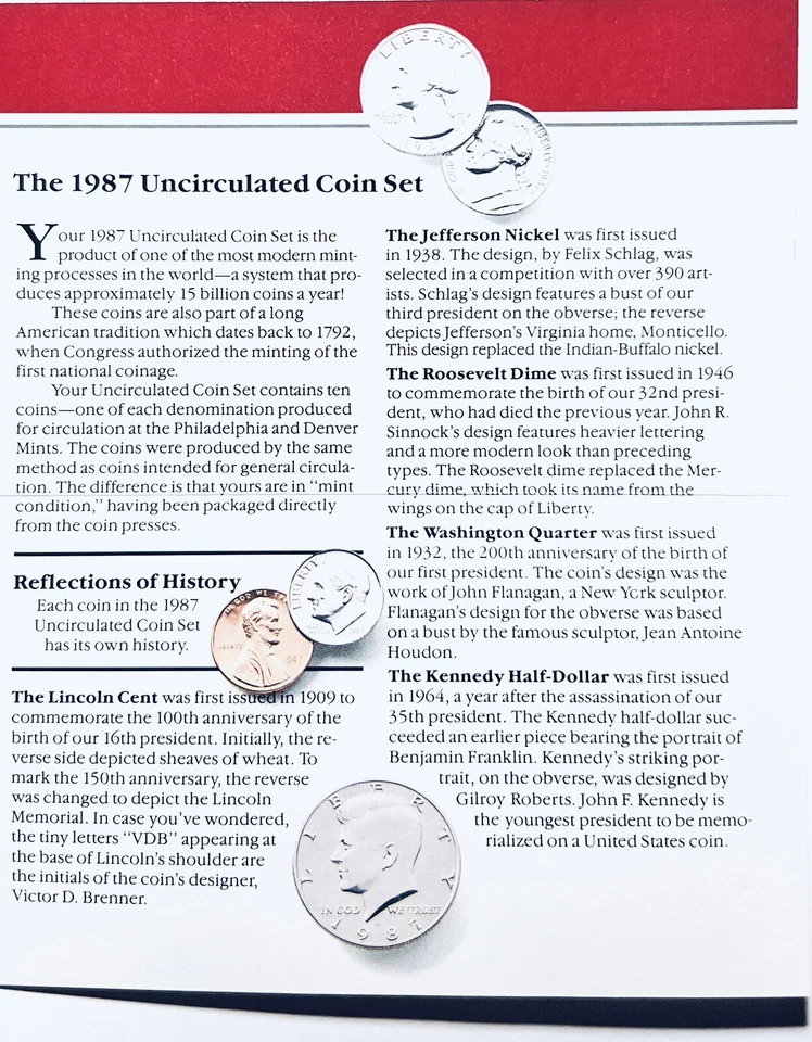 VINTAGE, '87, GEM, U. C. MINT SET of 5-D's & 5-P's &1-D+1-P MARKS for 12 MS COI - Image 4 of 4