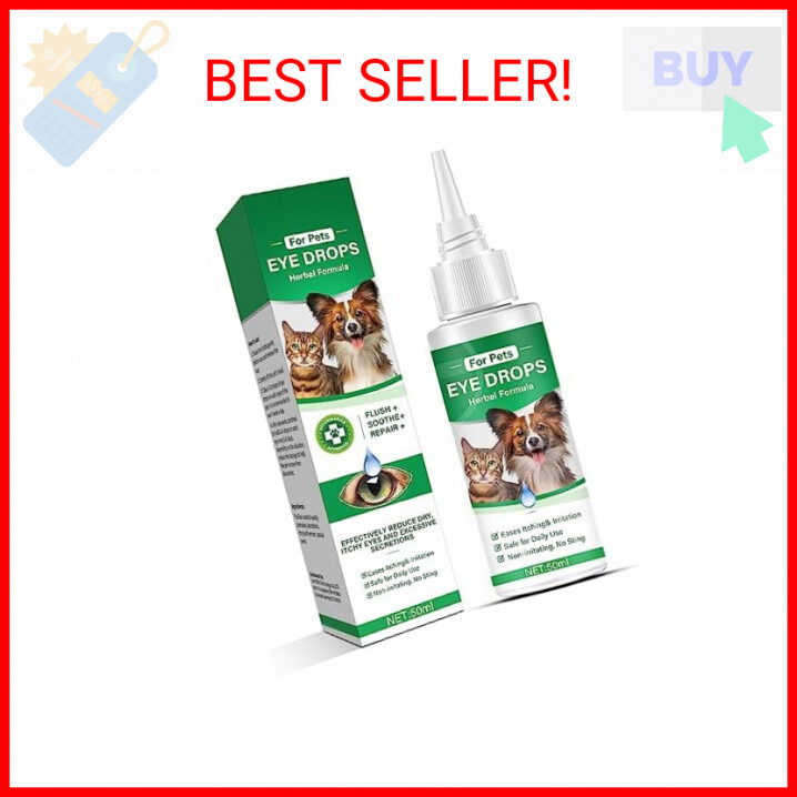 Dog Eye Drops, Dog and Cat Eye Wash for Allergy Relief & Soothe Eye Irritations,
