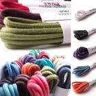 Waxed Cotton Thin Round Shoelaces 3mm 60cm 75cm 90cm 100cm Waxy Shoe Laces Size