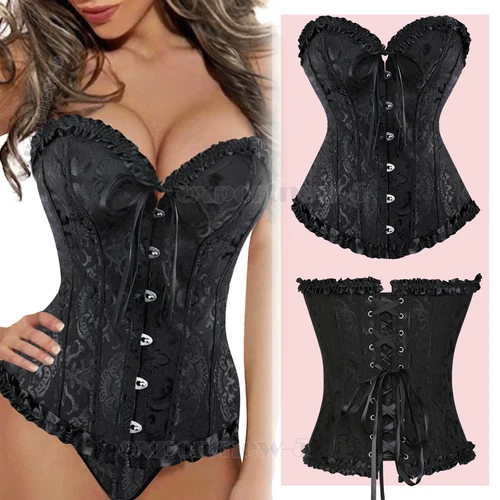 Bustier Corsé Top Mujeres Sobre Busto Con Cordones Cintura Deshuesada Entrenador Lencería Burlesca - Imagen 6 de 32