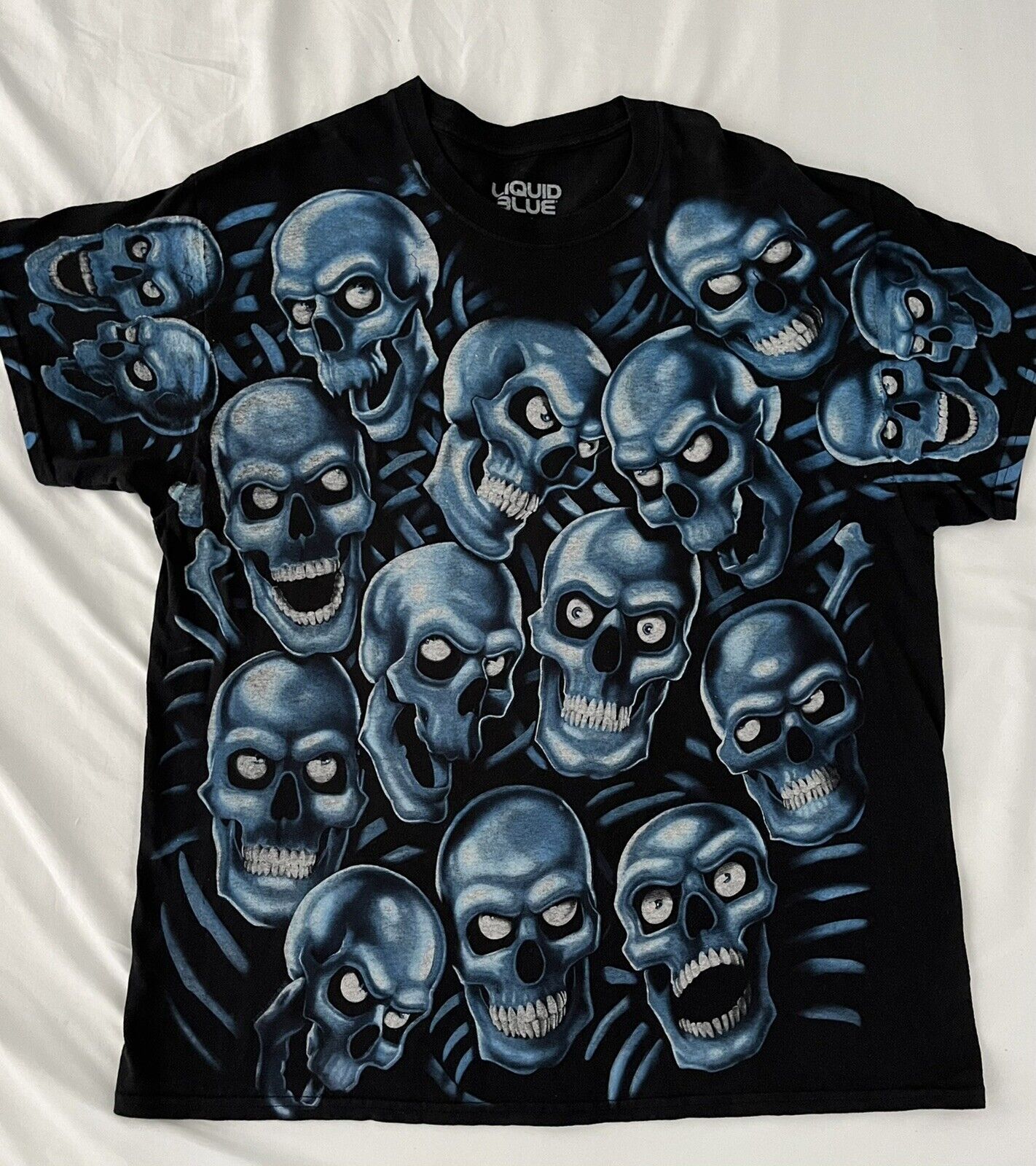 Liquid blue astroworld skull pile t shirt Juicy J… - image 2