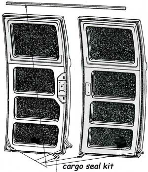 VW Vintage Parts Seal,Cargo Door Kit, ,9 Piece, Bus's ' 50 - ' 67