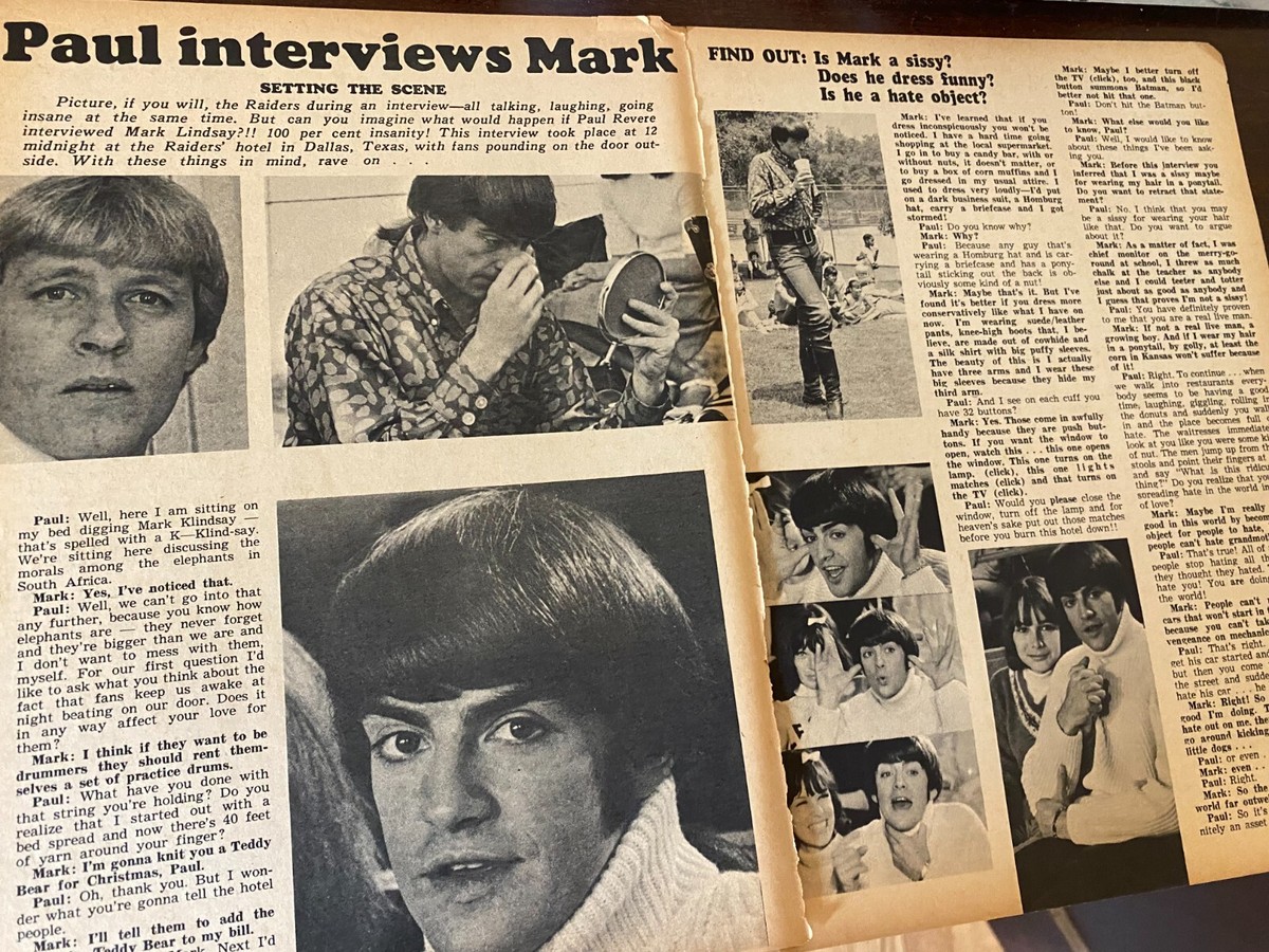 Mark Lindsay, Paul Revere and the Raiders, Full Page Vintage 