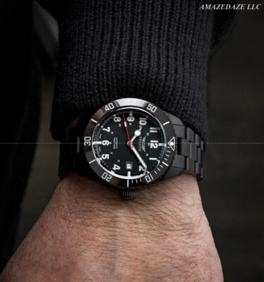 Tresod Men 42mm SWISS MADE SW200 Ocean Master Sapphire & Ceramic DLC SS Watch !!