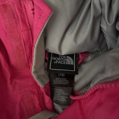 The North Face Greenland Pink Down Belted Hooded Parka Jacket 550 Y2K Ski Sz18 - Picture 5 of 8