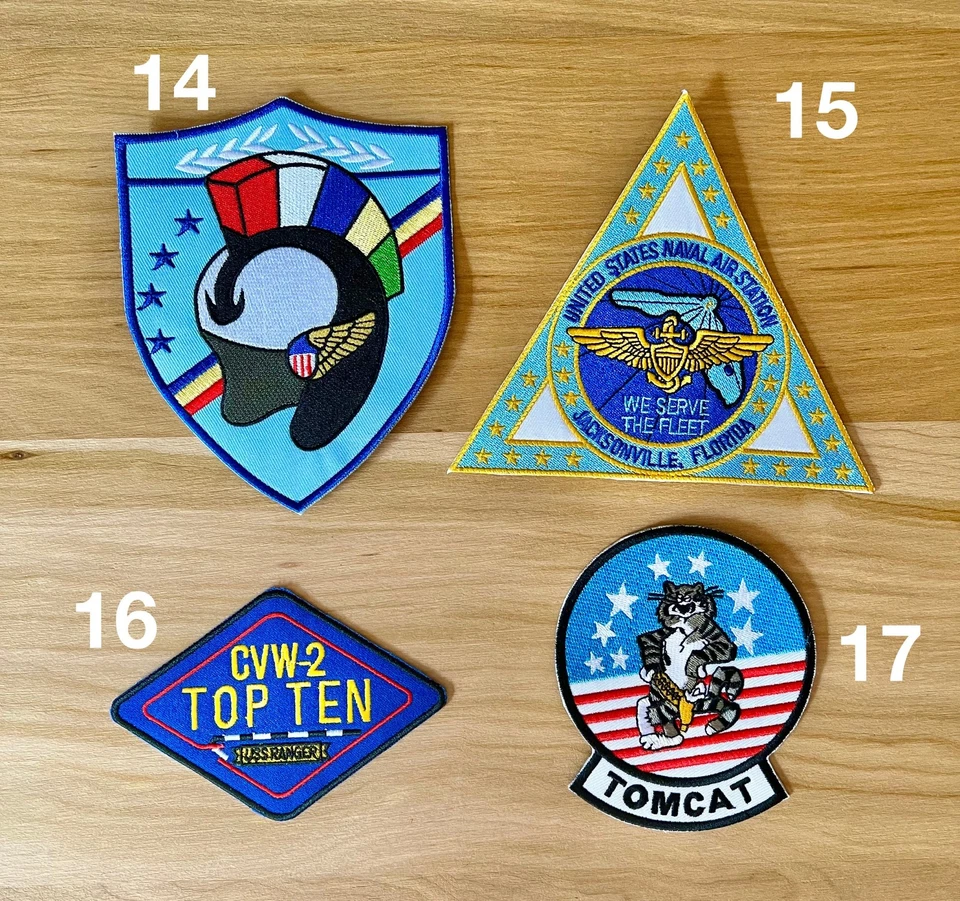 Top Gun Maverick Leather Jacket Embroidered Patches Set Iron On Sew Badge DIY - Image 4 of 4