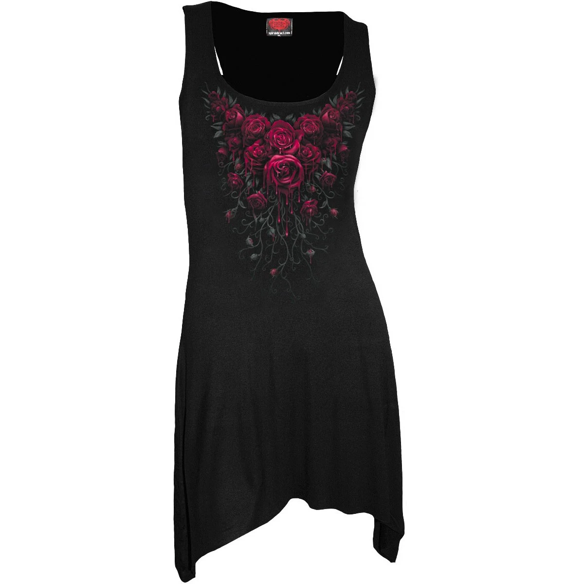knee length dresses for ladies Women's Neon Rainbow Spiral Tie-Dyed A-line Dress, XL – Art by Melrose main image 1