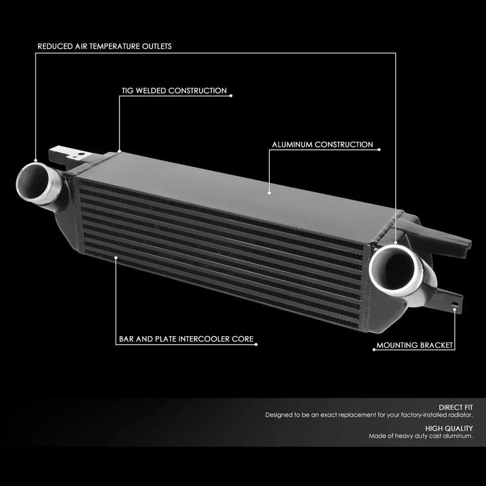 PARA FORD MUSTANG 15-23 2.3L ECOBOOST BARRA Y PLACA NÚCLEO FMIC INTERCOOLER MONTAJE DELANTERO Foto 2 de 4