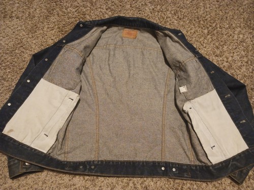 Vintage Levis Denim Trucker Jacket Mens Size 38R 70506-0216 USA Made 80s 90s by Levi's, $49.95 - Photo 11