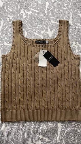 Lauren Ralph Lauren Women’s Cable Knit Sleeveless Jumper size L - Picture 8 of 11