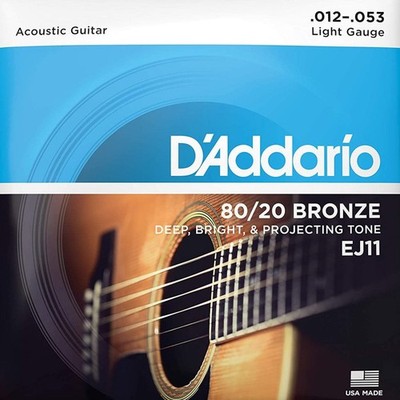 D'Addario EJ11 80/20 Bronze Akustikgitarrensaiten - leicht - 12-53