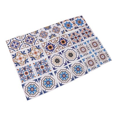 24pcs Waterproof Kitchen Backsplash Tile Sticker Oil Proof For Home Decor BAK