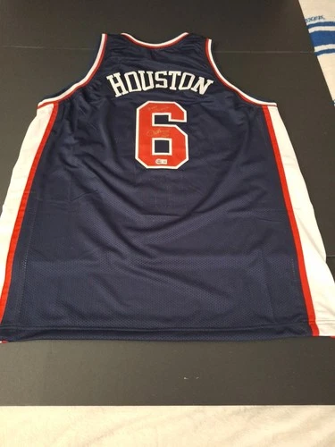 ALLAN HOUSTON AUTOGRAPHED INSCRIBED U.S.A.OLYMPICS  CUSTOM Xl JERSEY BECKETT-COA