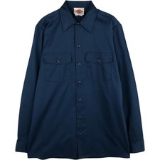 Used 80'S-90'S Dickies long-sleeved work shirt made in USA men's size M equi...