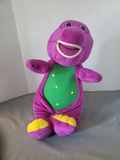 Vtg Fischer Price Friends Barney Plush Talks Lights Up TESTED 15  Singing