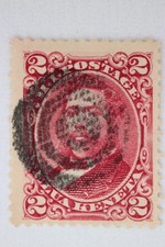 HAWAII SC#38 2C ROSE 1883 USED BULLSEYE SOTN CANCEL