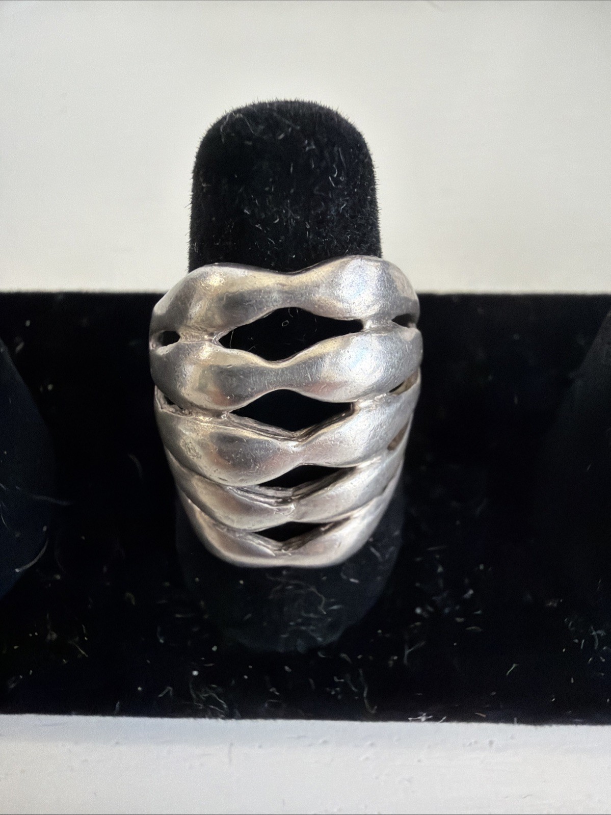 Sterling Silver 925 OPEN WAVE Pattern Design Ring… - image 2