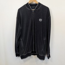 VTG Phat Farm Tracksuit Jacket Mens 1XL Gray Velour Crest Y2K 90s Rap Streetwear