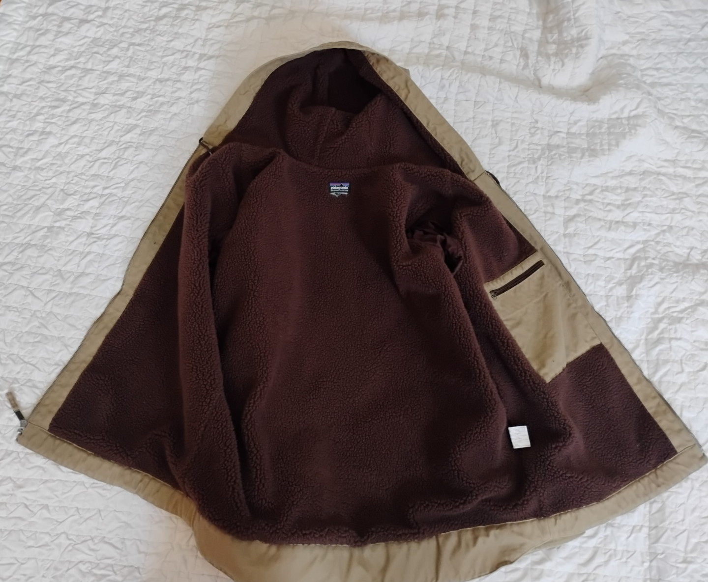 EUC Patagonia XL XXL canvas coat sherpa lined hood organic cotton carhartt style thumbnail 2