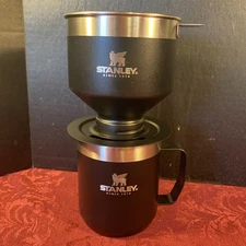 Stanley Perfect Brew Pour over Set | 12 Oz Camp Mug with Lid (Black,Preowned) 
