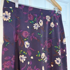 Y2K Purple Floral Midi Maxi Skirt Plus 20 XXL Flowy Romantic Whimsygoth Garden