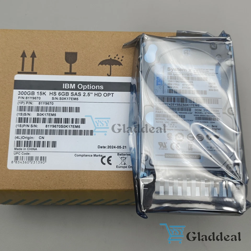 NEW 81Y9671 81Y9670 IBM 300GB 15K 6G SFF 2.5" SAS HOT SWAP HDD HARD DRIVE - Image 2 of 4