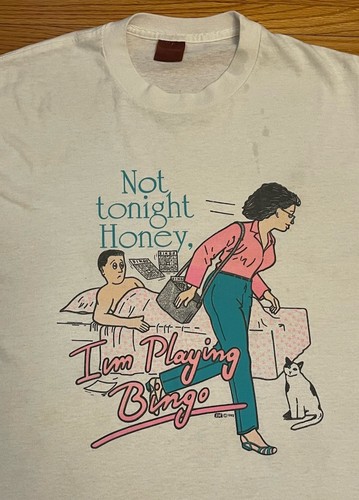 Vintage 90s XL Bingo Adult Comedy Rom Com Funny Novelty Single Stitch T-Shirt - Picture 3 of 11