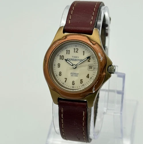 Vintage 2000 Women's/Youth TIMEX Expedition 31mm Watch, Orange Bezel, Indiglo