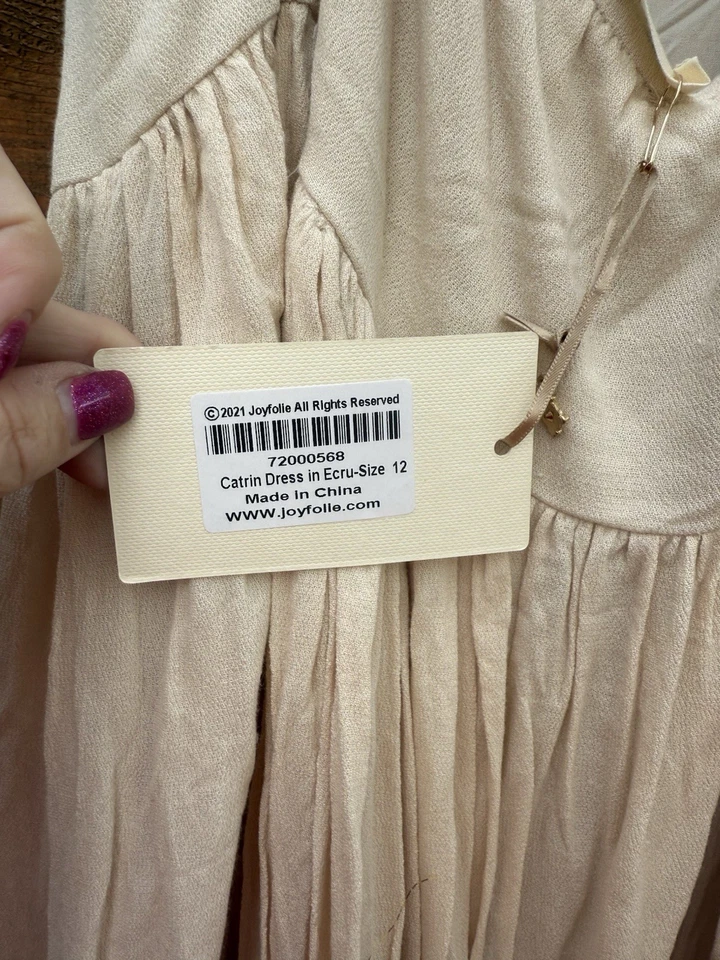 Joyfolie Catrin Mia Joy Princess Girls Lace Chiffon Long Dress Beige Size 12 - Image 3 of 4