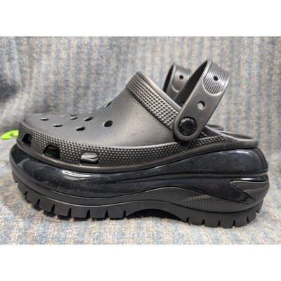 Crocs Classic Crush Clog Black Platform Chunky Sole Women's Size 7 M7 W9