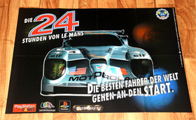 P&oacute;ster de colecci&oacute;n raro de Dino Crisis 1999/24 Horas de Le Mans Capcom Dreamcast PS1.