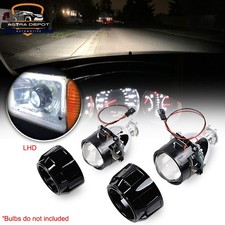 2pcs 2.5" LHD H1 Bi-Xenon HID Headlamp Projector Retrofit Lens w/ Shrouds H4 H11