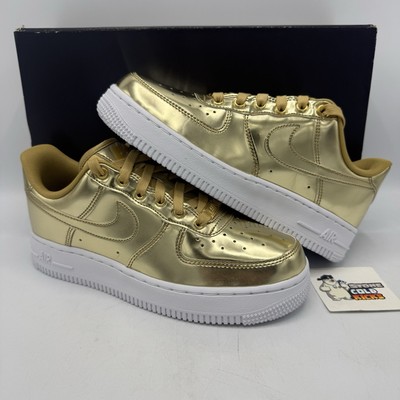 Nike Air Force One Liquid Metal Gold Low Top CQ6566-700 Yellow AF1
