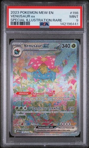 2023 POKEMON MEW EN-151 SPECIAL ILLUSTRATION RARE #198 VENUSAUR EX PSA 9