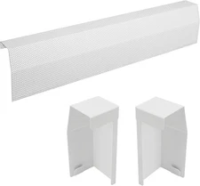 3ft Steel Easy Slip-On Baseboard Heater Cover with End Caps for Bathroom & Hydro