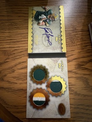 2012 Topps Five Star Signatures 3-Piece Memorabilia 6/10 Brett Favre #FSSB-BF