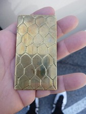 Gucci Italy Snake Skin Theme Brass Tone Desk Accessory Note Holder Paperweight 
