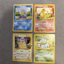 Pokemon First Partners Jumbo Card Lot – Kanto – Bulbasaur, Charmander Y Squirtle – Edición 25th Celebrations – Tarjetas De Tamaño Gigante – Estado Mint